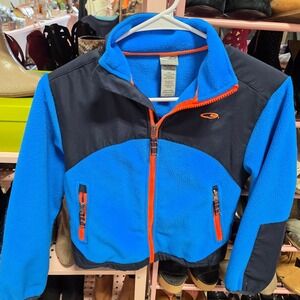 Champion Kids Blue Black Orange Zip Fleece Jacket Size S 6-7 Boys Girls